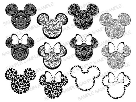 Mickey Mouse Svg Mandala Mickey Svg Mandala Minnie Mouse Svg Etsy