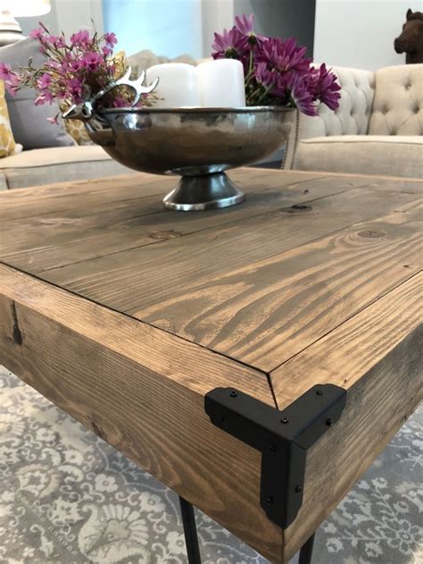 Stand the legs on the plywood platforms vertically in each corner on the bottom of the coffee table. DIY $50 Hairpin Coffee Table by Shanty2Chic | Coffee table ...