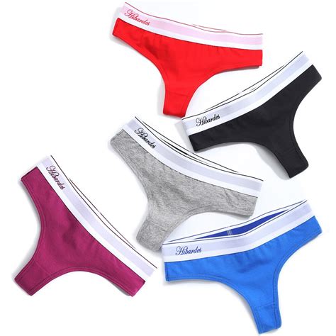 5 Pcslot Womens Intimates Panties G Strings Thongs Tangas Cotton Sexy