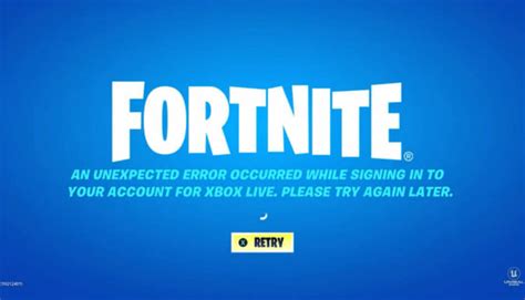 Fortnite Unexpected Error Occured On Xbox How To Fix