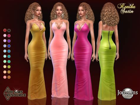 The Sims Resource Renika Satin Dress