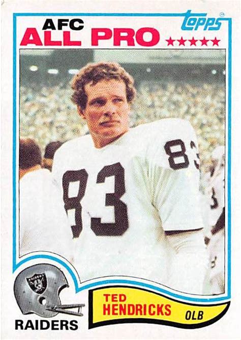 Ted Hendricks Football Card Oakland Raiders 1982 Topps 190 All Pro