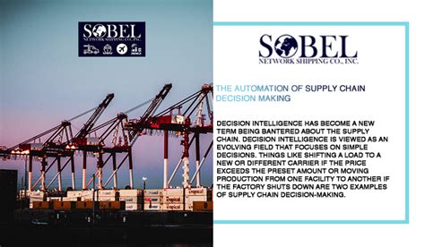 The Automation Of Supply Chain Decision Making Sobel Network Shipping