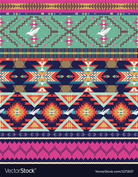 Aztecs Seamless Pattern With Birds Royalty Free Vector Image