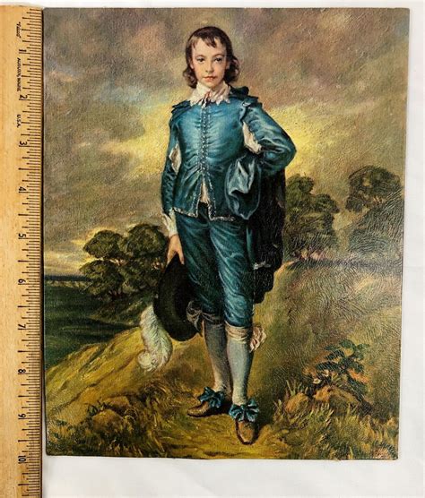 Vintage Blue Boy Thomas Gainsborough Lithograph Art Print 8x10 Ebay