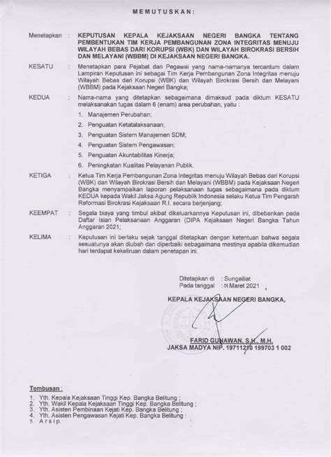 Contoh Sk Tim Kerja Zona Integritas Kemenag - IMAGESEE