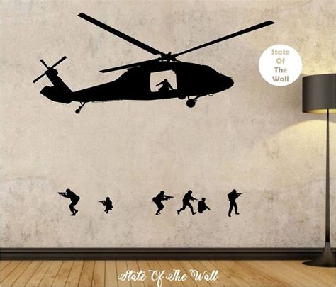 Army Helicopter Wall Decal Sticker Art Decor Bedroom Design Etsy