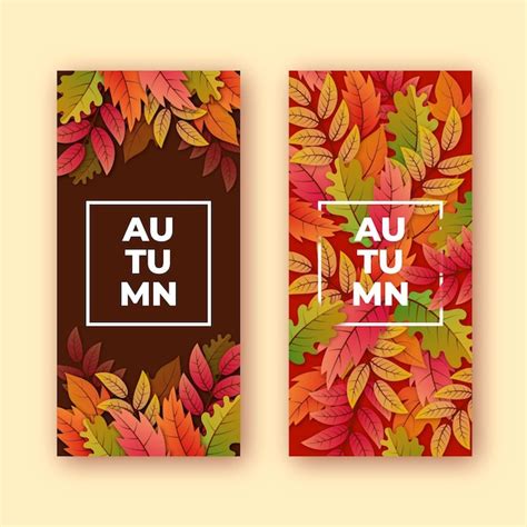 Free Vector Realistic Autumn Banners