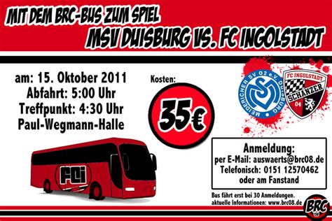 Esv ingolstadt and mtv ingolstadt. FC-FAN-Bus nach Duisburg | Mittwoch, 12.10.2011 | Ingolstadt