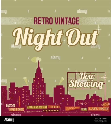 City Town Vintage Poster Abstract Retro Vector Backdrop Background