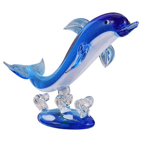 Buy Heallily Glass Dolphin Figurines Animal Sculpture Statue