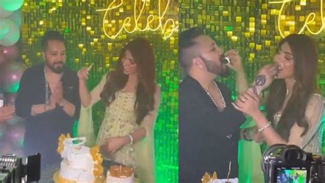 mika singh croons ‘darlings i loves you for his bride to be akanksha puri as they celebrate her