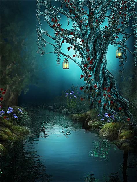 Beautiful Fantasy Magic Forest Background