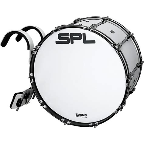 Sound Percussion Labs Birch Marching Bass Drum With Carrier White 24