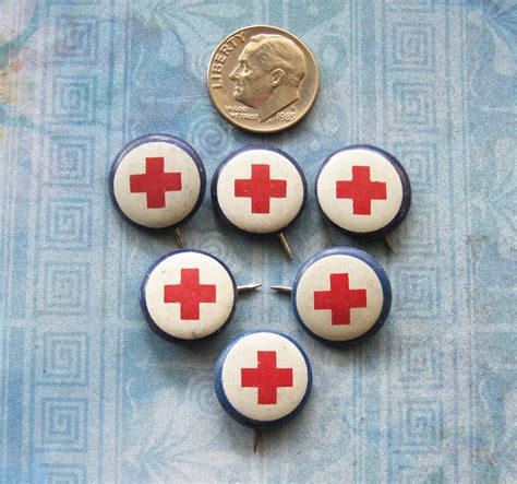 Red Cross Pin Lot Antique Wwi Wwii American Art Works