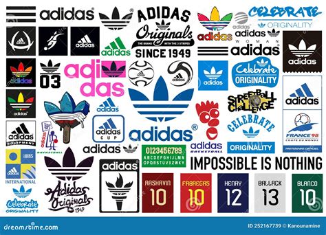 Adidas Logo And Signs Vector Collection Editorial Stock Image