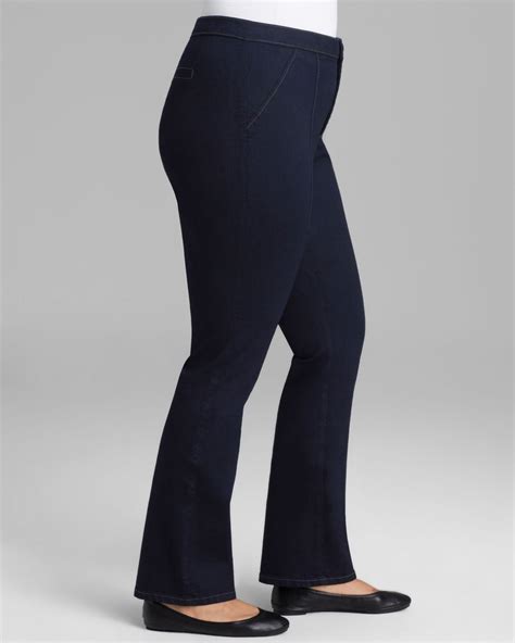 Nydj Plus Front Seam Straight Leg Jeans In Dark Enzyme In Blue Lyst