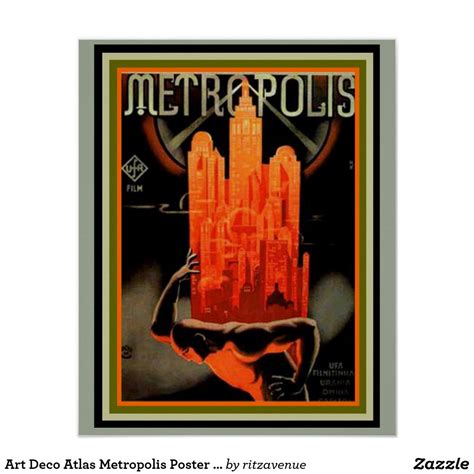Art Deco Atlas Metropolis Poster 16 X 20 Poster Prints Metropolis