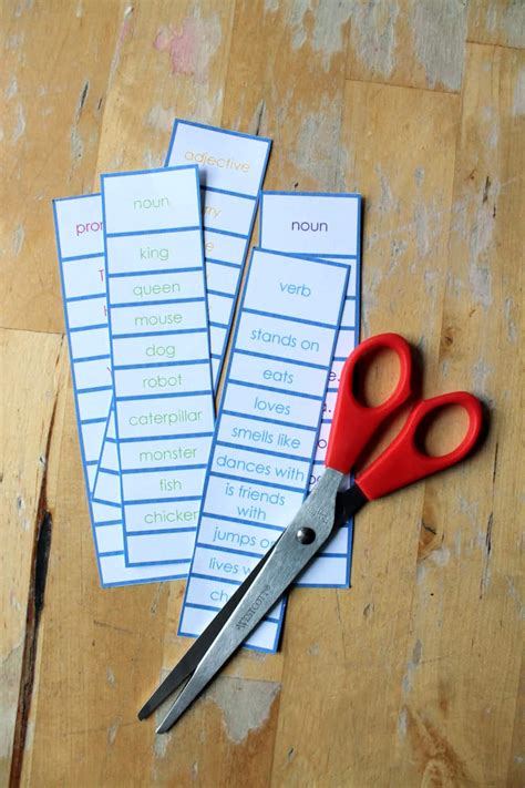 Writing silly sentences! Parts of a sentence printable - NurtureStore