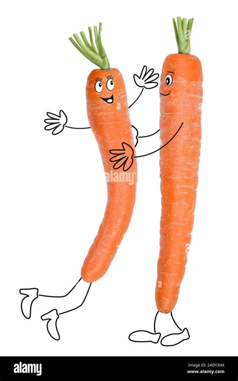 Dancing Carrots With Cartoon Characters Stock Photo Alamy