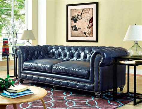 Durango Rustic Blue Leather Living Room Set From Tov S38
