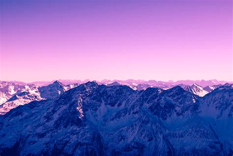 Purple Sky Wallpaper 4k Glacier Mountains Snow Covered