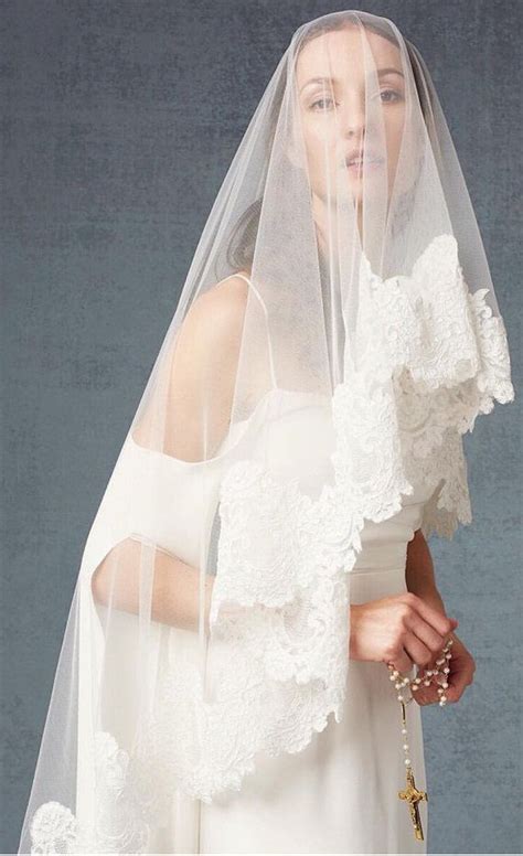 Wedding Veil Drop Veil Mantilla Lace Mantilla Bridal Veil Etsy Lace