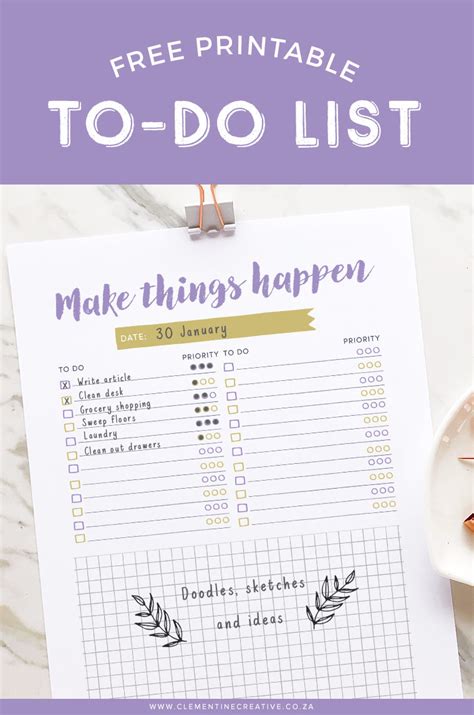There are many different reasons you may find yourself searching for a printable form. Cute Free Printable To-do List {with space for doodles}