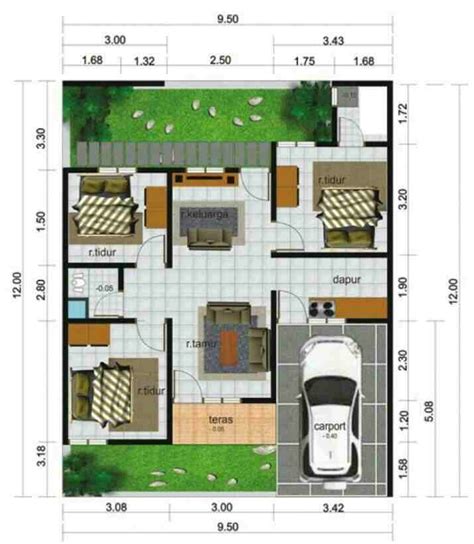 desain rumah minimalis ukuran  meter desain  denah rumah mungil