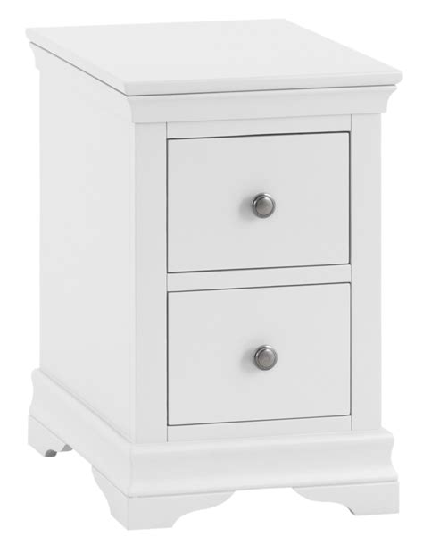 Square or round bedside tables. White Bedside Cabinet | No5a Interiors
