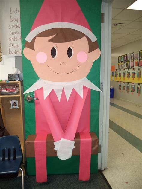 My Elf On The Shelf Door I Made This Year 2013 Saying Above It Reads