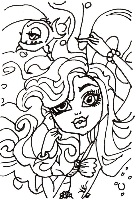 Free Printable Monster High Coloring Pages Lagoona Blue Picture Day