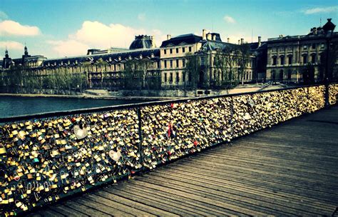 Love Lock Bridge With The Louvre In The Background European Travel