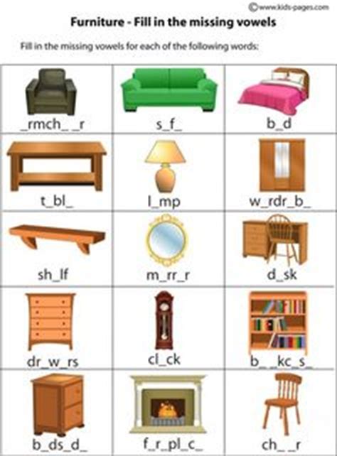 house furniture vocabulary criss cross crossword puzzle worksheet