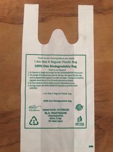 W Cut Oxo Biodegradable Plastic Bag 500 Grm At Rs 125kg In Vapi
