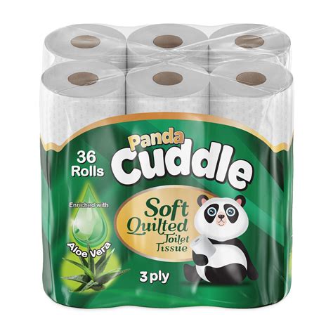 Panda Toilet Tissue Paper Rolls 3ply Bulk Loo Aloe Vera Scented 18