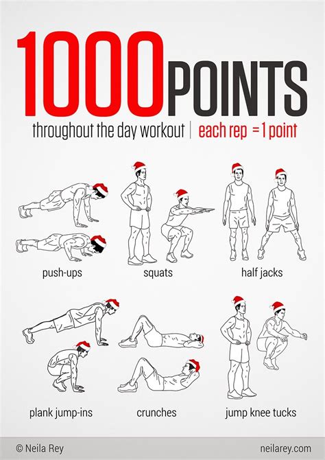 Neila Rey Workouts 1000 Points Cardio Bodyweight Workout Workout