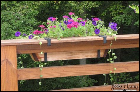 …i spent an eternity looking for balcony flower boxes that would fit my thin railing mkono wall hook hanging plant bracket decorative straight plant hanger for bird feeders, planters. Deck Railing Brackets, Flowerbox Deck Railing Brackets ...