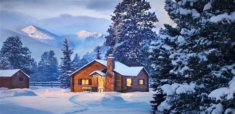 A Snowy Cabin Next To Rocky Mountain National Park Picture Of Estes