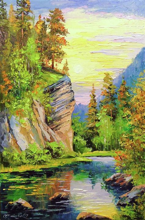 Mountain River Painting By Olha Darchuk