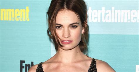 Lily James Goes Brunette Ditching The Cinderella Look Once And For All