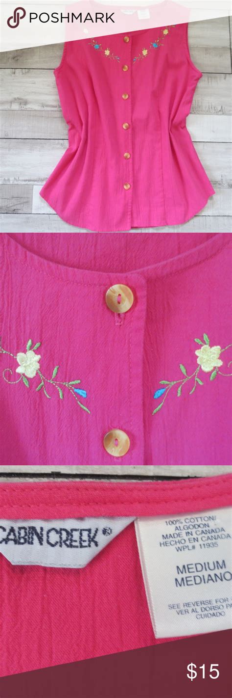 Check spelling or type a new query. Embroidered Cabin Creek Sleeveless Top Size M ...