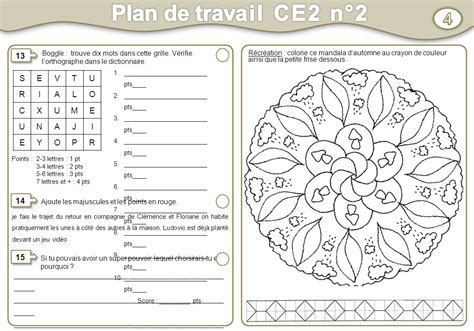 Plan De Travail Ce2 Rentrée Lille Menagefr Maison