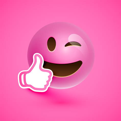 Emoticon With Thumbs Up Vector Illustration Vector Art At Vecteezy