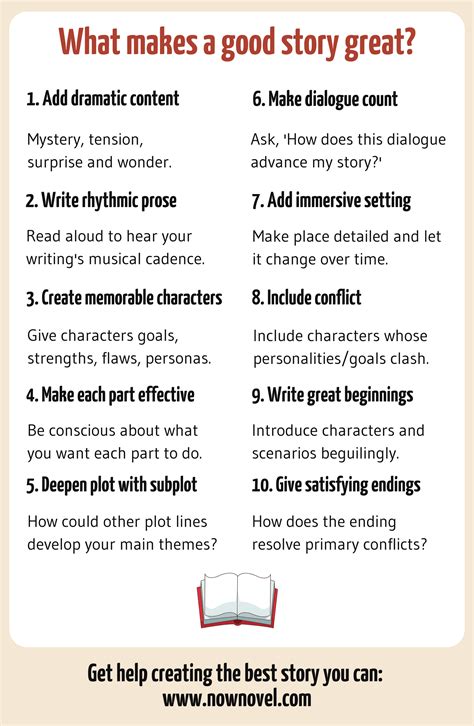 What Makes a Good Story? 10 Elements | Now Novel | Book writing tips ...