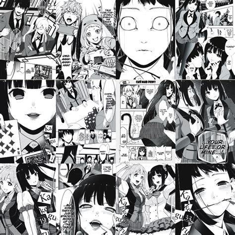Manga Panel Kakegurui Wall Collage Kit Black And White 32pcs Etsy Uk