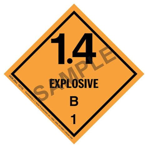Explosives Label Class 1 Division 1 4B Paper