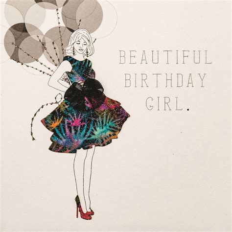 Beautiful Birthday Girl Handmade Open Birthday Card RB Tilt Art