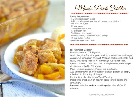 Yes, you can serve peach cobbler for dinner, it's totally allowed, i checked the rule book. homemade peach cobbler recipe with canned peaches