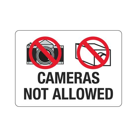 Cameras Not Allowed Sign Carlton Industries